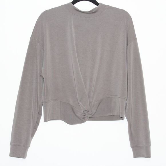 Club Monaco Twist Detail Taupe Blouse Top Size Large - Picture 3 of 5